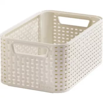 CURVER Style S Storage Box 28.5 x 19.4 x 13 cm Cream Rattan Effect