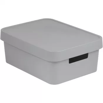 Curver Infinity Recycled Cutie de depozitare 11L cu capac, Gri, 36x27x14cm