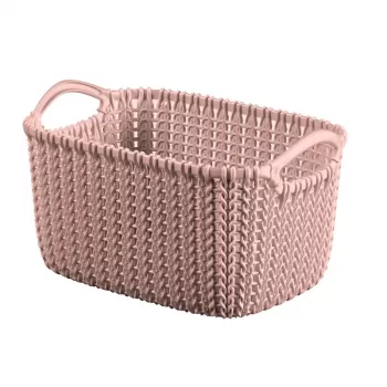Coș de depozitare dreptunghiular CURVER Knit XS 3 L 25x18x14 cm roz