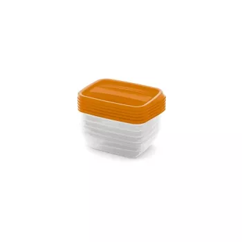 CURVER Vedo set cutii de depozitare dreptunghiulare 5x0,5L transparent portocaliu
