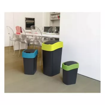 Coș de gunoi CURVER Flip Bin 45L negru/galben