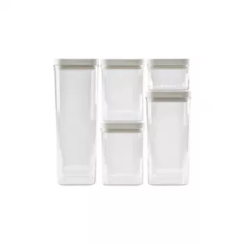 CURVER Kara set cutii de depozitare alimente uscate 0,5L + 2x1,2L + 1,8L + 2,4L transparent/alb