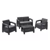 Set de mobilier de grădină KETER Corfu gri - canapea 4 locuri, 2 fotolii, masă de cafea