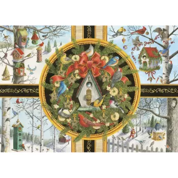 Puzzle Ravensburger piese mari Singvögel im Winter (500 piese)