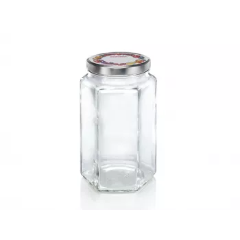Borcan hexagonal din sticlă LEIFHEIT 1700 ml