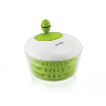 Uscător de salată LEIFHEIT Trend 4,5L cu acționare manuală și bol de servire, capac verde