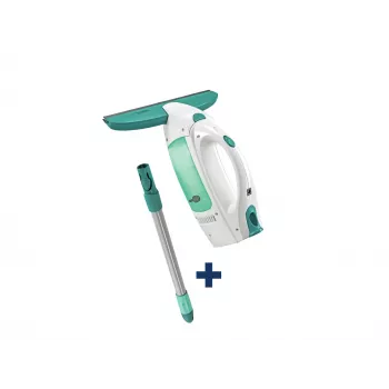 LEIFHEIT Aspirator pentru geamuri Dry&Clean cu mâner Click System 43 cm, aspirator electric pentru geamuri, Alb/Turcoaz