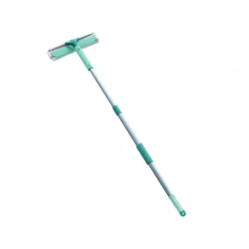 Racletă de geamuri LEIFHEIT Classic cu tijă telescopică 100-155 cm, racletă 33 cm, curățare fără dungi, verde/alb