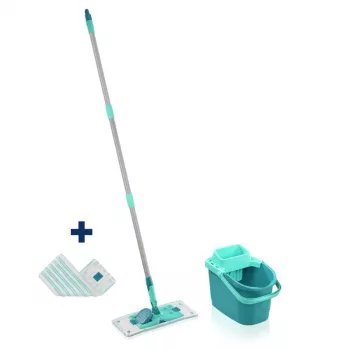 Set de curățare a pardoselii Leifheit Clean Twist M Ergo cu cap de mop Micro Duo, 33 cm, verde/alb
