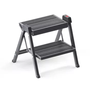 HAILO bancă treaptă pliabilă StepFix / oțel / 2 trepte / negru