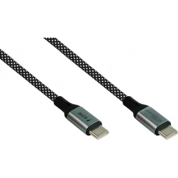GoodConnections cablu spiralat magnetic USB 2.0 60W USB-C la USB-C, negru/alb, 1m 2060-MT010SW