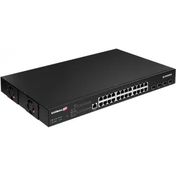 Edimax Pro GS-5424PLX Switch smart Gigabit PoE+ cu 24 de porturi, cu 4x uplink 10G SFP+, buget 400W, management L2+, montare în rack