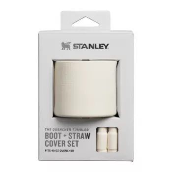 Set protecție de bază + capac pentru pai STANLEY The Quencher, accesorii protectoare din silicon pentru tumbler 1,18L, Light Cream