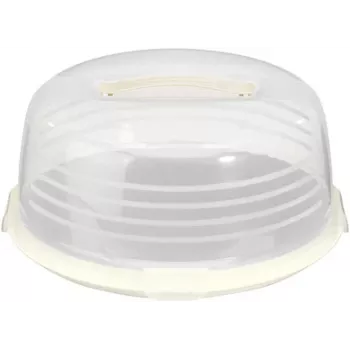 Cutie de transport rotundă pentru tort CURVER Ø34,7x15,6 cm crem