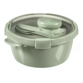 CURVER Lunch Kit cutie de alimente rotundă 1,6L Smart Eco To Go Ø22x10cm Soft Green