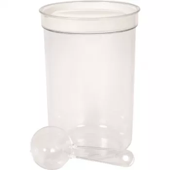 Bol rotund pentru hrană animale de companie Curver Petlife cu lingură, 1,7 L, alb