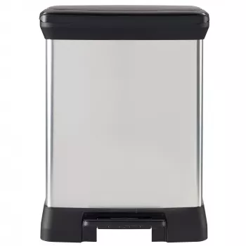 Coș de gunoi cu pedală metalic CURVER Deco Bin Duo 10+18L argintiu