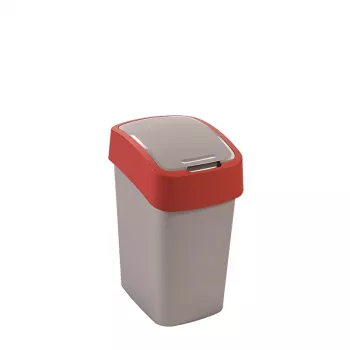 Coș de gunoi CURVER Flip Bin 25L argintiu/roșu
