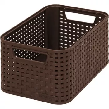 Cutie de depozitare CURVER KIS Style S 7,2L maro închis efect rattan împletit 28,5x19,4x13cm
