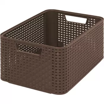 Cutie de depozitare Curver Style Box M 38,6 x 28,7 x 17 cm maro închis cu capac