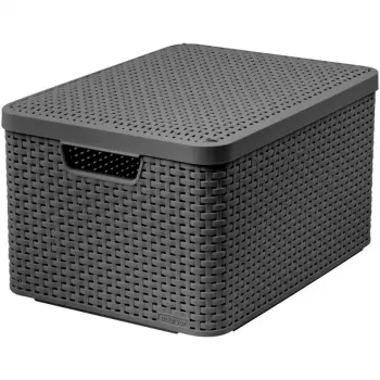 CURVER Style L Cutie de depozitare cu capac, 43,6 x 32,6 x 23 cm, 23L, Gri închis