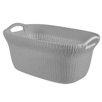 Coș de rufe Curver Knit 40L gri deschis