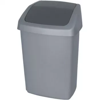 CURVER coș de gunoi cu capac basculant 10L Gri închis/Argintiu