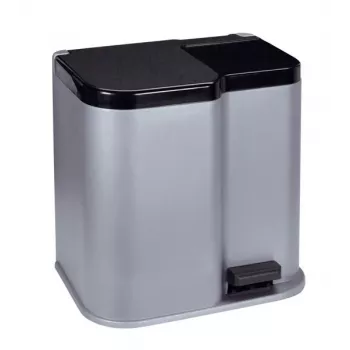 Coș de gunoi cu pedală CURVER Duo 15+7L argintiu/gri închis