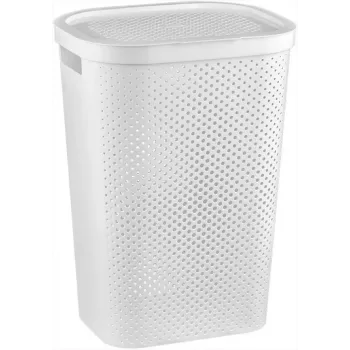 Coș de rufe CURVER Infinity Recycled 60L 44x35x60 cm alb