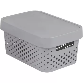 Curver Infinity Cutie de depozitare din material reciclat cu capac, 4,5L, Gri