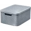 Cutie de depozitare CURVER Style M cu capac, 39,3 x 29,3 x 18,7 cm, gri deschis, pliabilă