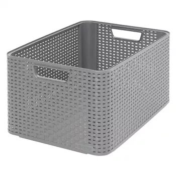 Cutie de depozitare CURVER Style L 43,6 x 32,6 x 23 cm gri deschis efect rattan 33L