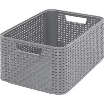 CURVER Style Cutie de depozitare M 38,6x28,7x17 cm Gri deschis Efect rattan 17L