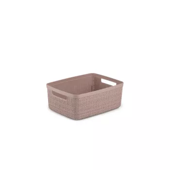 Coș CURVER Jute S 5L 27x20x11cm roz - coș de depozitare din iută naturală