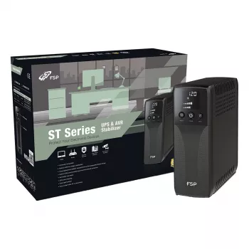 FSP ST 1500 Tower UPS Line-Interactive 1500VA 900W cu 8x prize IEC C13, USB & RS-232, protecție la supratensiune RJ45