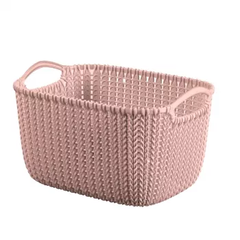 Coș de depozitare dreptunghiular Curver Knit S 8L roz
