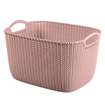 Coș de depozitare dreptunghiular Curver Knit L 19L 40x30x23 cm roz