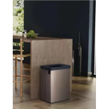 KETER Verto Recycle 54L Coș de gunoi dreptunghiular metalizat, Gri perlat