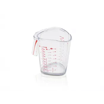 Cupă de măsurat LEIFHEIT 1L, transparentă, plastic SAN, gradații ml/L/grame, rezistentă la mașina de spălat vase