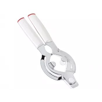 Deschizător de borcane LEIFHEIT ComfortLine 103135 – Twist-Assist fără efort, prindere reglabilă, rezistent la mașina de spălat vase, alb/gri