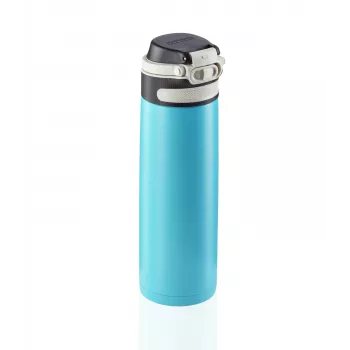 Termos Leifheit Thermos Flip 600ml albastru deschis, din oțel inoxidabil, izolat în vid