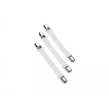 LEIFHEIT Fixări pentru husa mesei de călcat (set de 4, alb, benzi elastice cu cleme)