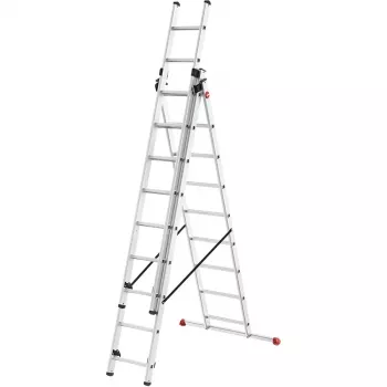Scară combinată din aluminiu HAILO ProfiStep Combi 3x9 trepte