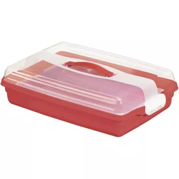 CURVER Cutie de transport pentru tort dreptunghiulară 45x29,5x11,1 cm roșu