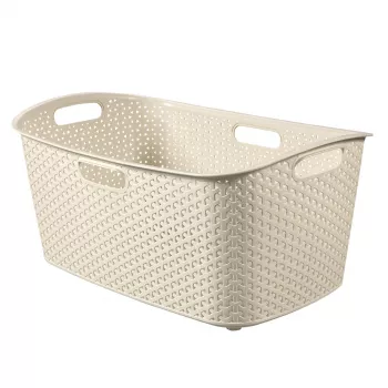 CURVER My Style Coș pentru rufe 47L crem efect rattan dreptunghiular cu mânere