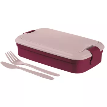 CURVER Lunch&Go Castron dreptunghiular pentru alimente cu tacâmuri 1,4L violet