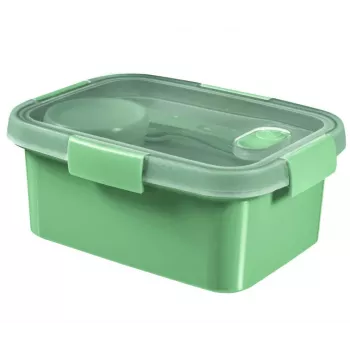 Set cutii de păstrare alimente CURVER Lunch dreptunghiulare 1,2L Smart Eco To Go 20x15x9cm Soft Green