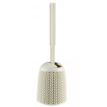 Perie de toaletă CURVER Knit cu suport, alb, Ø14x43 cm