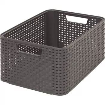 CURVER Style M cutie de depozitare 38,6x28,7x17 cm gri închis efect rattan 18L
