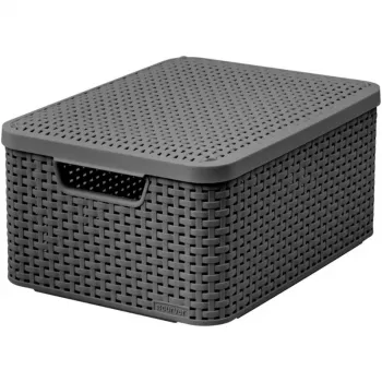 Curver Style M cutie de depozitare cu capac, 21,5L, gri închis, 39,3x29,3x18,7cm